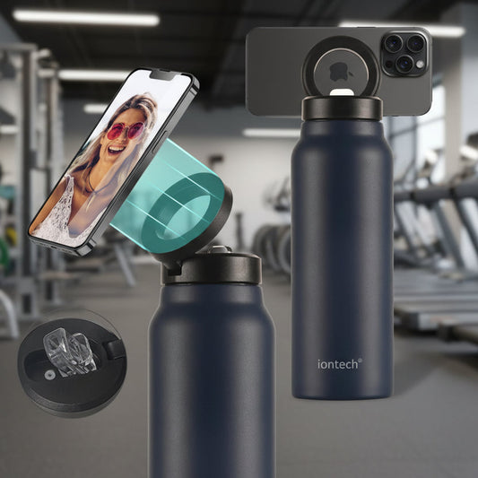 Insulated Water Bottle with Magnetic Phone Holder